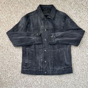 Taylor Stitch Dispatch Trucker Jacket In Washed Black Size S38